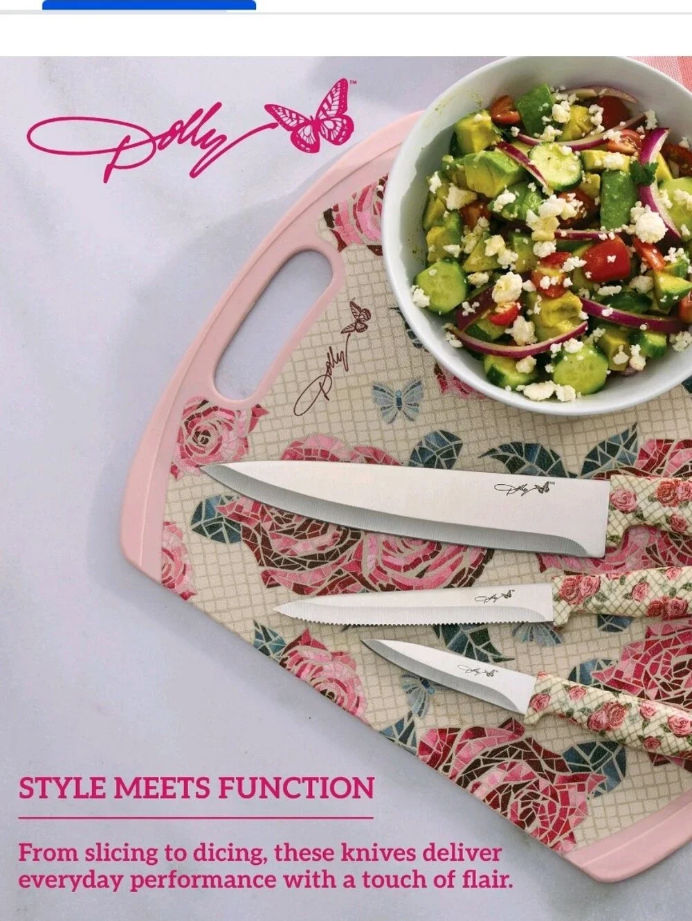 Dolly Parton 3-PC Chef's Knife Set- Rose